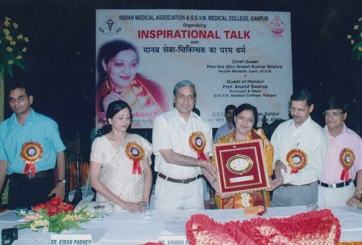 Felicitated at the Inspirational Talk by the IMA and G.S.V.M. Medical College, Kanpur